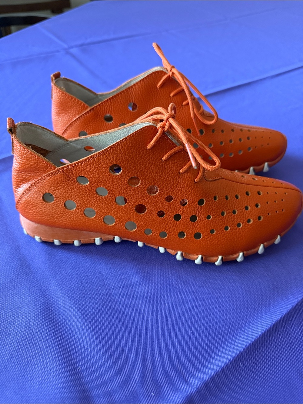 Litfoot Breeze LF9010  Leather Tie Shoe Orange Womens EU39 US 9